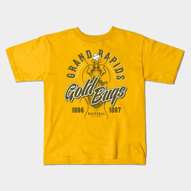 Grand Rapids Gold Bugs Kids T-Shirt by MindsparkCreative